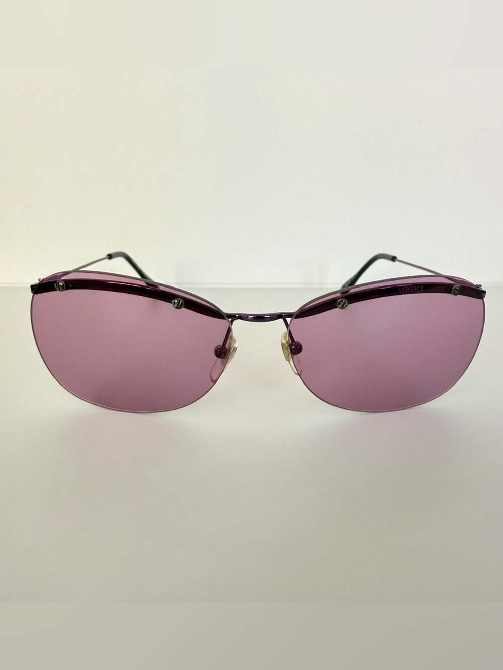Gianna Versace women vintage pink frameless sunglasses Authentic